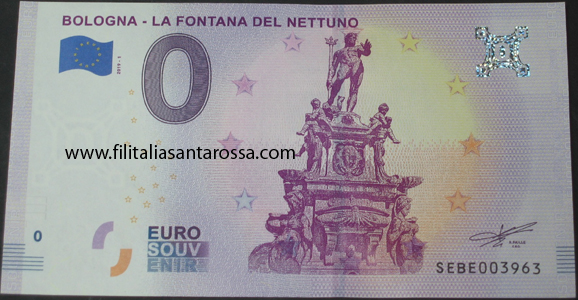 CARTAMONETA - BANCONOTE 0 ZERO EURO SOUVENIR: BANCONOTA 0 EURO ITALIA  BOLOGNA FONTANA NETTUNO