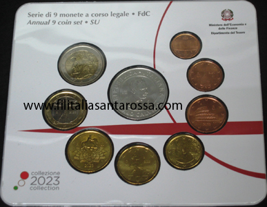 Serie euro con 5 euro AG - Italo Calvino - Italia - 2023 - 9